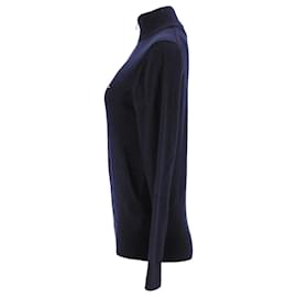 Tommy Hilfiger-Jersey de lana suave con media cremallera para hombre-Azul marino