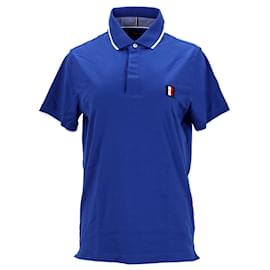 Tommy Hilfiger-Poloshirt für Herren aus reiner Baumwolle mit Kragen und Spitze-Blau