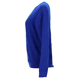 Tommy Hilfiger-Tommy Hilfiger Pull col V en pur coton pour homme en coton bleu-Bleu