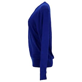 Tommy Hilfiger-Maglione con scollo a V in cotone cashmere Pima da uomo Tommy Hilfiger in cotone blu-Blu