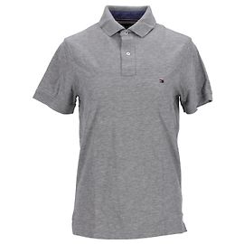 Tommy Hilfiger Mens Pure Cotton Slim Fit Hilfiger Polo Grey