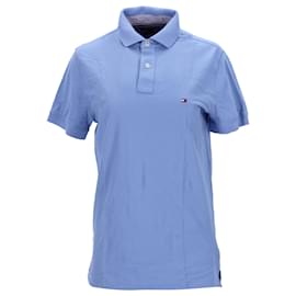 Tommy Hilfiger-Polo masculino com carcela de dois botões e ajuste regular-Azul,Azul claro