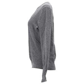 Tommy Hilfiger-Suéter masculino Tommy Hilfiger de algodão texturizado com decote em V em algodão cinza-Cinza