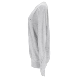 Tommy Hilfiger-Maglione girocollo da uomo in cotone-Grigio