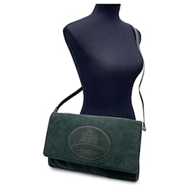 Gianfranco Ferré-Gianfranco Ferré Vintage Green Suede Convertible Shoulder Bag-Green