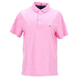 Tommy Hilfiger-Mens Pure Cotton Slim Fit Tommy Polo-Pink