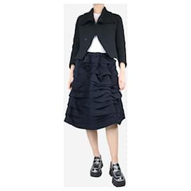 Comme Des Garcons-Navy blue tiered skirt - size S-Blue