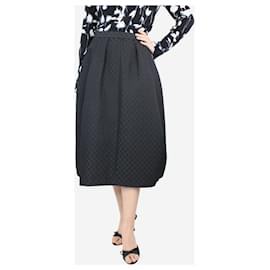 Comme Des Garcons-Black satin embroidered skirt - size M-Black