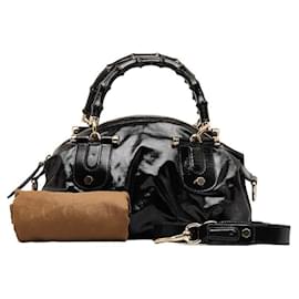 Gucci-Gucci Dialux Pop Bamboo Top Bolso Bolso De Lona 189869 en buen estado-Otro