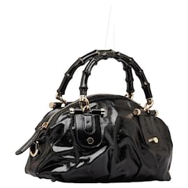 Gucci-Gucci Dialux Pop Bamboo Top Sac à main Sac à main en toile 189869 en bon état-Autre