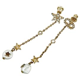 Dior-Boucles d'oreilles pendantes avec fausses perles CD Star-Autre