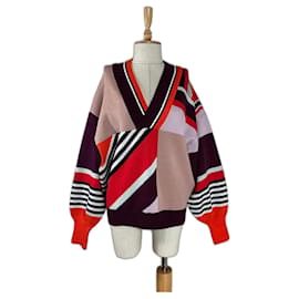 Pull Roksanda col en V Multicolore