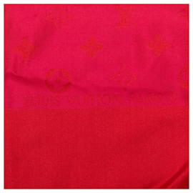 Louis Vuitton-Bufanda de seda roja con monograma de Louis Vuitton-Roja