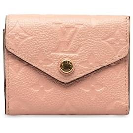 Louis Vuitton-Portafoglio piccolo Louis Vuitton con monogramma rosa Empreinte Zoe-Rosa