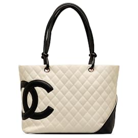 Chanel-Chanel White Large Cambon Ligne Tote-White