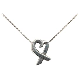 Tiffany & Co-Tiffany Silber Halskette mit großem Anhänger „Loving Heart“-Silber