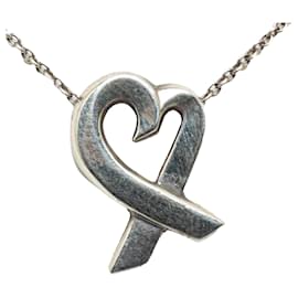 Tiffany & Co-Tiffany Silver Loving Heart Large Pendant Necklace-Silvery