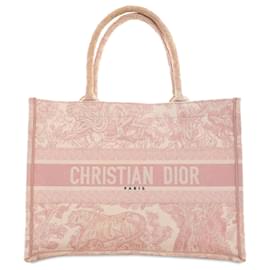 Dior-Tote tipo libro Dior rosa mediano Toile de Jouy-Rosa