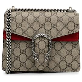 Gucci-Gucci Brown Mini GG Supreme Dionysus Crossbody Bag-Marron,Beige