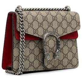 Gucci-Gucci Brown Mini GG Supreme Dionysus Crossbody Bag-Marron,Beige