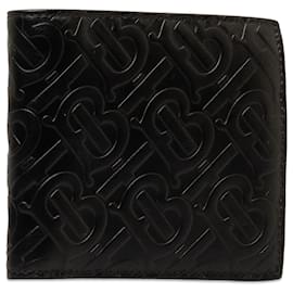 Burberry-Burberry Black TB Embossed Leather Bifold Wallet-Black