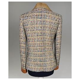 Chanel-Jaqueta de tweed no estilo de Kristen Stewart em Paris / Egito.-Multicor