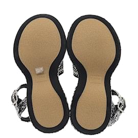 Chloé-Chloè Meril Flat Platform Sandals in Monochrome Fabric -Black
