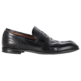 Gucci-Gucci Web Penny Loafers in Black Leather-Black