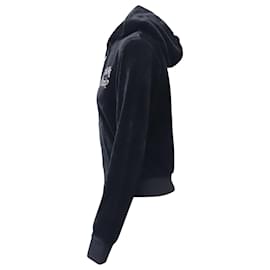 Ganni-Ganni x Juicy Couture Zipped Hoodie Jacket in Black Organic Cotton-Black