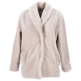 Ba&Sh Welli Faux Shearling Coat In Ecru Polyester White Cream