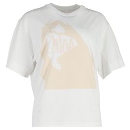 Chloé Camiseta Chloe Logo de algodón blanco Blanco