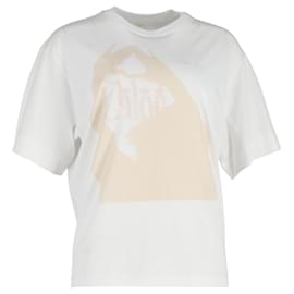 Chloé-Camiseta Chloe Logo em Algodão Branco-Branco