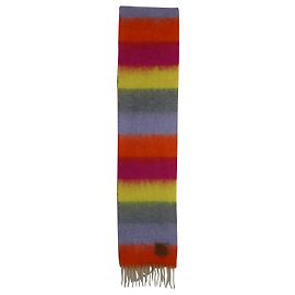 Sciarpa a righe con frange e logo Loewe in mohair multicolor Altro Stampa python