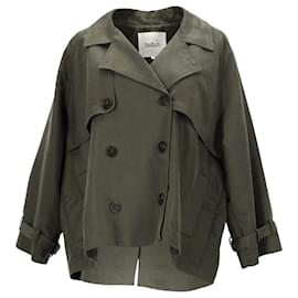 Ba&Sh-Ba&Sh Tea lined-Breasted Twill Jacket In Green Cotton-Green,Olive green
