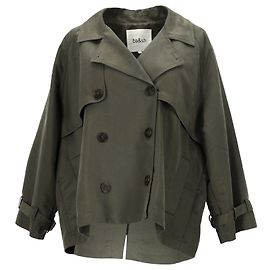 Giacca Ba&Sh Tea in twill con petto foderato in cotone verde Verde Verde oliva