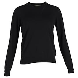 Burberry-Burberry Elbow Patch Detail Sweater in Black Wool-Black