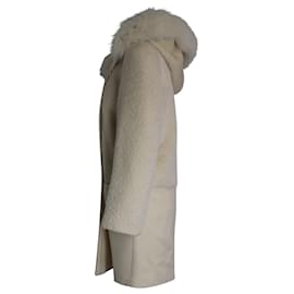 Max Mara-Max Mara Vicky lined-Breasted Coat in White Alpaca Blend-White