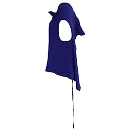 Roland Mouret-Der asymmetrische Stil zeichnet sich durch ein einzigartiges gerüschtes Design und das blaue Wollmaterial aus, das ihm einen Hauch von Eleganz verleiht-Blau