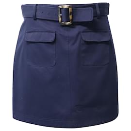 Autre Marque-Alexa Chung Minirock mit aufgesetzten Taschen aus marineblauer Baumwolle-Blau