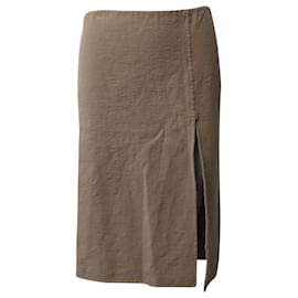 Marc Jacobs-Marc Jacobs Side Slit Pencil Skirt in Beige Wool-Beige