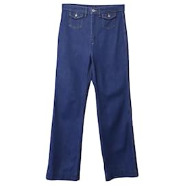 Re/Done-RE/done Jeans de mezclilla de pierna recta en algodón azul-Azul