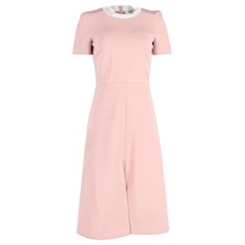 Fendi-Fendi Shift Midi Dress in Dusty Pink Polyester-Pink
