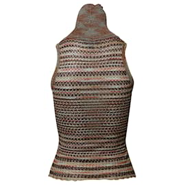 Missoni-Missoni Rollneck Sleeveless Top in Multicolor Viscose-Other,Python print