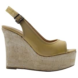Jimmy Choo-Emporio Armani Slingback Wedge in Yellow Patent Leather-Yellow