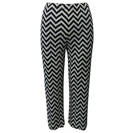 Pleats Please Zigzag Print Pants in Multicolor Polyester Multiple colors