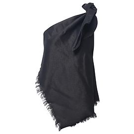 Marques Almeida One-Shoulder-Top mit Schleife aus schwarzer Baumwolle Schwarz