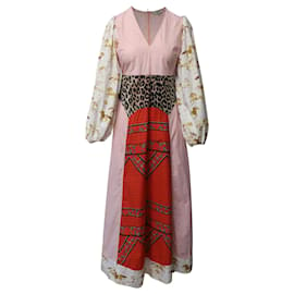 Ganni-Vestido largo con patchwork de algodón multicolor de Ganni Sweeney-Otro,Impresión de pitón