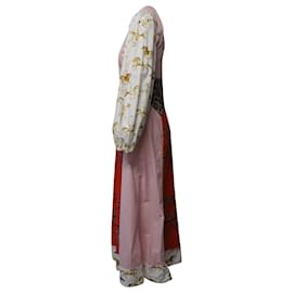 Ganni-Vestido largo con patchwork de algodón multicolor de Ganni Sweeney-Otro,Impresión de pitón