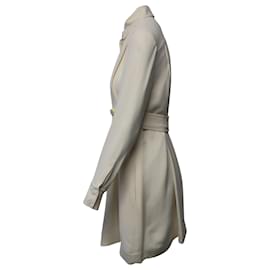 Fendi-Fendi lined-Breasted Mini Daily Dress in Beige Cotton-Beige