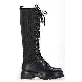 Anfibi Anfibi Stringati Martis Tall Gianvito Rossi in Pelle Nera Nero